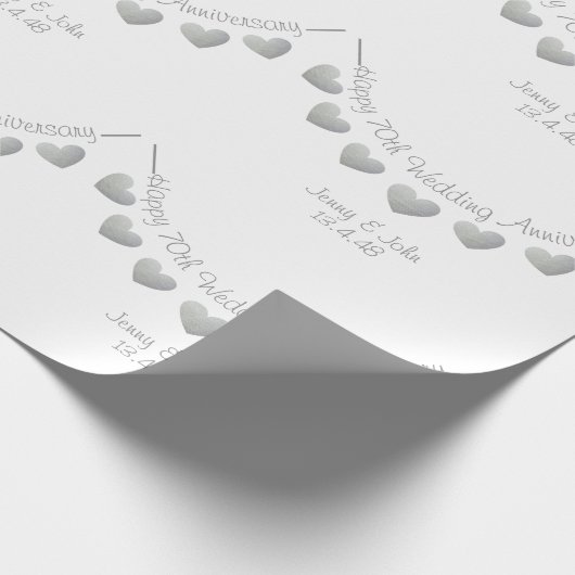 プラチ結婚ナ70周年パーソナライズされた ラッピングペーパー (角)