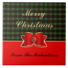 プラッエレガントドと宝石で飾られた弓（名前） タイル