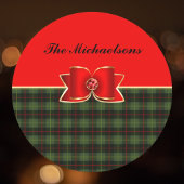 プラッエレガントドと宝石で飾られた弓(名前) ラウンドペーパーコースター