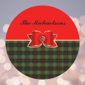 プラッエレガントドと宝石で飾られた弓(名前) ラウンドペーパーコースター