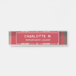 プラッカラフルドクラシックパーソナライズされたレッド先生 サインプレート