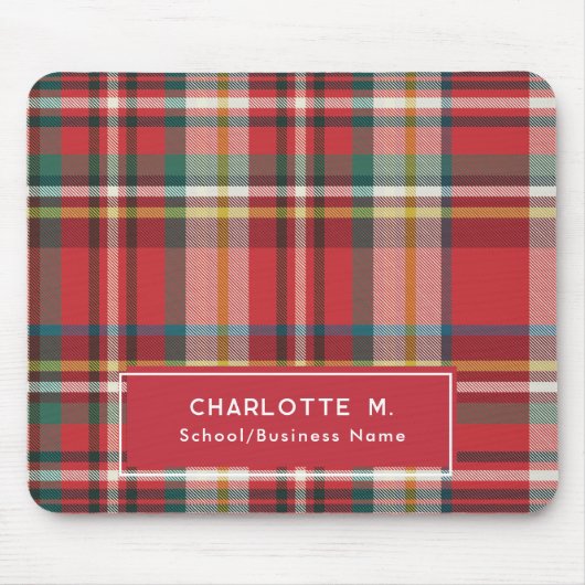 プラッカラフルドクラシックレパーソナライズされたッド マウスパッド (正面)