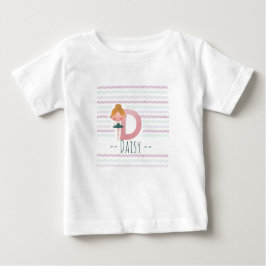プラッシュかわいいバレリーナ文字D幼児 ベビーTシャツ