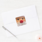 プラッシュサンタクリスマス差出人住所ラベル スクエアシール (封筒)