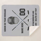 プラッシュシェルパホッケパーソナライズされたー毛布 シェルパブランケット (正面(横))