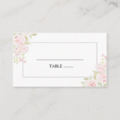 プラッシュピンクローズフローラウォーター結婚カラー プレイスカード (正面)