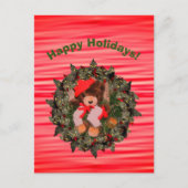 プラッシュベアリースクリスマスホリデーハガキ シーズンポストカード (正面)