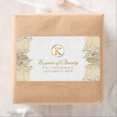 プラッシュホワイト&金ゴールドペイズリーレースフレーム ラベル (インサイチュ)