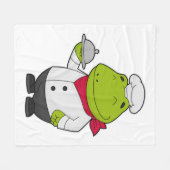 プラッタでカエルを調理師として フリースブランケット (正面(横))