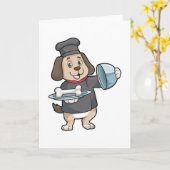 プラッタ&ボーンでシェフとして犬 カード (黄色い花)