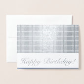 プラッ男らしドストライプブルー最高のフレンド誕生日 箔カード (封筒付き正面)