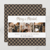 プラッ素朴ドメリーとク結婚したリスマスカード シーズンカード (正面/裏面)