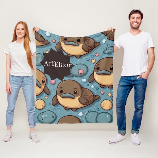 プラティプスブラウンプリント フリースブランケット (インサイチュ)