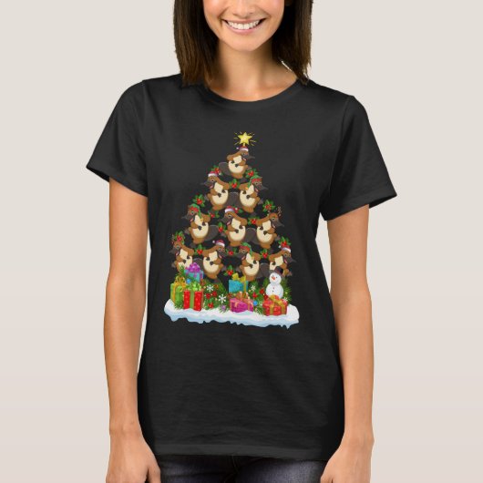 プラティプス恋人クリスマスホリディプラティプスおもしろいクリスチム Tシャツ (正面)