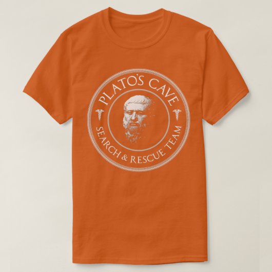 プラトス洞窟レスキューチーム哲学ギフト Tシャツ (デザイン正面)