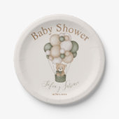 プラトデパペルテディベアーベビーシャワーボーイエスパニョル ペーパープレート (正面)