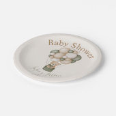 プラトデパペルテディベアーベビーシャワーボーイエスパニョル ペーパープレート (アングル)