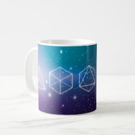 プラトニックソリッド3Dシンボル宇宙 コーヒーマグカップ