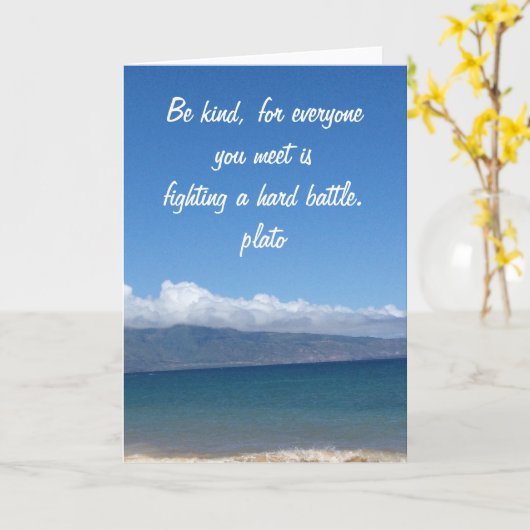 プラトンは親切な引用文の挨拶状のビーチの海の水です カード (黄色い花)