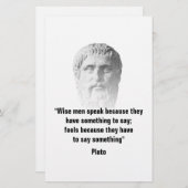 プラトン別引用文用の新規テンプレート 便箋 (正面/裏面)