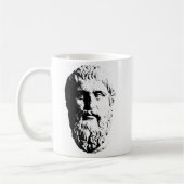 プラトン音楽引用文のマグ コーヒーマグカップ (左)