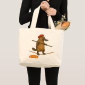 プラトー・カモノハシの綱渡り ラージトートバッグ (正面(商品))
