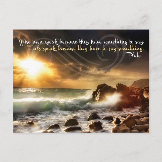 プラト感動的引用文「賢い話人」 ポストカード (正面)