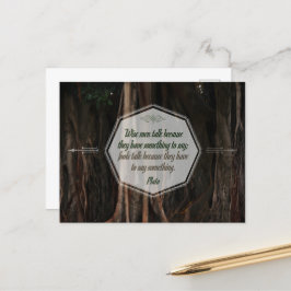 プラト感動的引用文「賢人が話す」 ポストカード