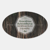 プラト感動的引用文「賢人が話す」 楕円形シール (正面)