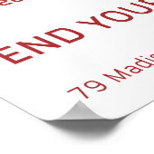 プラナ日曜日ライトレッド ポスター (角)