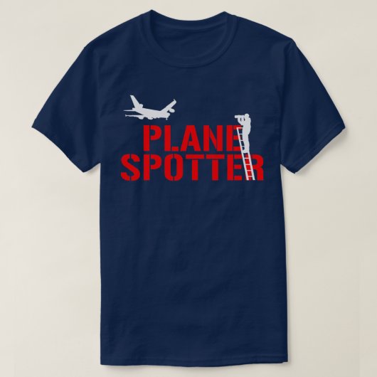 プラネスポッター飛行機スポッター&スポッティングファン飛行機 Tシャツ (デザイン正面)