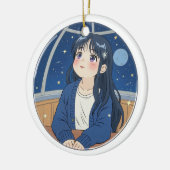 プラネタリウムで星を見る セラミックオーナメント (左)