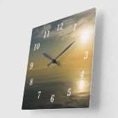プラネタリウムサンライズウォールクロック スクエア壁時計 (傾斜)