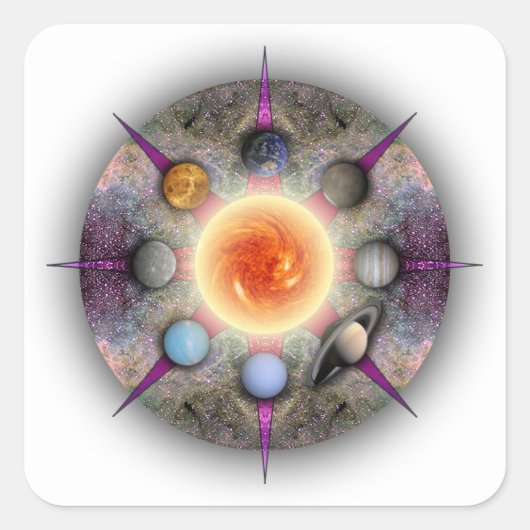 プラネタリマンダラ長方形ステッカー スクエアシール (正面)