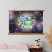 プラネットアース・ウッドのトップウォールタペストリーへようこそ 吊り下げ型タペストリー (寝室)