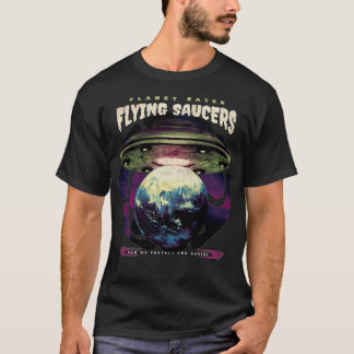 プラネットイター飛んでいるソーサー宇宙エイリアンSci Fi Ali Tシャツ