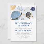 プラネットウォーター宇宙テーマベビーシャワー 招待状 (正面)