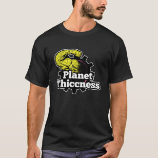 プラネットシティジム厚さおもしろいジョークトレーニング Tシャツ
