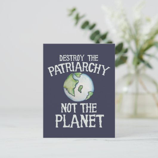 プラネットシャツではなく家父長制を破壊する ポストカード (スタンド正面)