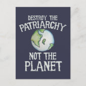 プラネットシャツではなく家父長制を破壊する ポストカード (正面)