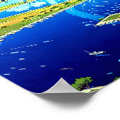 プラネットスカイエキゾチック景観イラストレーションスタイル ポスター (角)