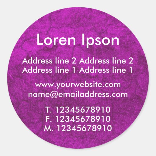 プラネットピンクビジネス/プロフィール ラウンドシール (正面)