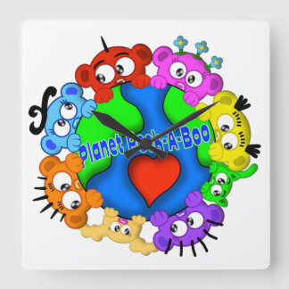 プラネットピークブロゴデザイン時計 スクエア壁時計