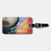 プラネットプー太陽のトシステム宇宙銀河系ブルー ラゲッジタグ (正面横)