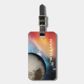 プラネットプー太陽のトシステム宇宙銀河系ブルー ラゲッジタグ (正面縦)