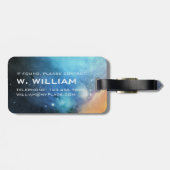 プラネットプー太陽のトシステム宇宙銀河系ブルー ラゲッジタグ (裏面横)