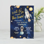 プラネットボーイ宇宙1stトリッのまわりにプザサン誕生日 招待状 (スタンド正面)