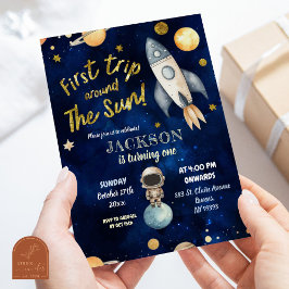 プラネットボーイ宇宙1stトリッのまわりにプザサン誕生日 招待状