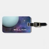 プラネット天王星太陽の系宇宙パープル銀河系 ラゲッジタグ (正面横)