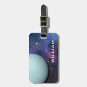 プラネット天王星太陽の系宇宙パープル銀河系 ラゲッジタグ (正面縦)